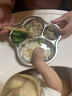 炊大皇 全身316不銹鋼餐盤飯盒碗 兒童分格餐盤卡通 梅花熊掌 四格590ml 曬單實(shí)拍圖