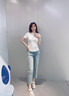 塔馳密司 TOUCH MISS輕奢品牌高腰牛仔褲女夏季薄款鉛筆褲柔軟棉 淺藍(lán)色 4XL32 均碼 曬單實(shí)拍圖