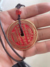 發(fā)貨山鬼花錢(qián)吊墜紫銅黃銅白銅真品項鏈朱砂八卦純銅錢(qián)飾品 祝?？铧S銅朱砂山鬼花錢(qián)4.2CM 曬單實(shí)拍圖