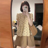 鹿依檸休閑褲女裝套裝2025夏季新款韓系減齡甜美風(fēng)小飛袖娃娃衫闊腿短褲 上衣+短褲 M 曬單實(shí)拍圖