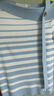 Navigare意大利小帆船女士T恤條紋夏季休閑時(shí)尚體恤設計感翻領(lǐng)百搭上衣 淡藍條紋 S 曬單實(shí)拍圖
