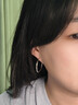 ANST9999純銀耳環(huán)999耳針趙麗穎喬妍同款大耳圈女圈圈素圈耳飾2024 劉亦菲同款耳圈3CM銀色[999純銀 曬單實(shí)拍圖