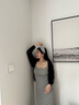 曲線主義連衣裙女包臀收腹顯瘦連衣裙修身吊帶連衣裙 灰色  M 碼  曬單實拍圖