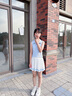 優(yōu)優(yōu)1點（Yoyo one）女童套裝夏季POLO背心網(wǎng)球服兒童涼感速干半身裙女大童訓練運動服 6125藍色 160 160cm 曬單實拍圖