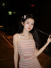 鉑吶苓連衣裙子女夏季2025新款吊帶裙小個子收腰顯瘦氣質(zhì)條紋裙子女裝 條紋吊帶裙-短款 L （建議100-115） 曬單實拍圖