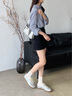 斯凱奇（Skechers）芭蕾德訓鞋2025夏季新款女鞋平底休閑鞋板鞋銀色板鞋低幫185324 曬單實拍圖