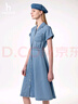 哈吉斯（HAZZYS）女裝 2025夏季女士【PHIZ系列】連肩收腰牛仔連衣裙女 曬單實(shí)拍圖