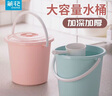 茶花（CHAHUA）盆桶套裝組合水桶家用塑料桶洗車手提帶蓋大號加厚 曬單實拍圖