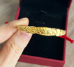 夢(mèng)金園寶寶黃金手鐲足金硬金長(zhǎng)命富貴鐲子本命年紅繩半鐲滿月禮 曬單實(shí)拍圖