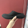 卡賓洞洞鞋男夏季新款3D打印套腳拖鞋百搭外穿涼拖鞋男輕便防滑沙灘鞋 黑色 40 曬單實(shí)拍圖