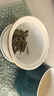 蘇氏陶瓷（SUSHI CERAMICS）茶格蓋杯彩畫(huà)招財(cái)貓過(guò)濾水杯辦公茶杯帶便攜旅行包（孔雀綠款） 曬單實(shí)拍圖