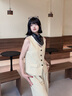 瑪麗亞·古琦（MARJA KURKI）高檔送媽媽生日禮物桑蠶絲百搭方巾女真絲絲巾禮盒裝剪影 黑 曬單實拍圖