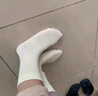 貓人【100%純棉】女士襪子女防臭吸汗透氣抑菌白色中筒堆堆襪夏季5雙 曬單實(shí)拍圖