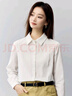 茵曼純棉女裝長(zhǎng)袖襯襯衫簡(jiǎn)約通勤風(fēng)2025春季新品襯衣上衣 珍珠白 L 曬單實(shí)拍圖