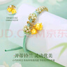 中國(guó)黃金（CHINA GOLD）鈴蘭花黃金手鏈女足金清新手繩七夕情人節(jié)禮物送女友老婆生日實(shí)用 【京速達(dá)】足金鈴蘭花手繩 曬單實(shí)拍圖