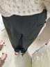 三彩2025夏季新款休閑直筒褲收腰拖地長(cháng)褲復古顯瘦簡(jiǎn)約女 巖灰 M 160/68A 曬單實(shí)拍圖