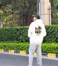 WYKZ休閑風(fēng)連帽衛(wèi)衣男女同款春秋季寬松潮流套頭長(zhǎng)袖情侶裝休閑上衣 白色 XL 曬單實(shí)拍圖