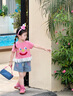 LUSON小O寶童裝 寶寶t恤套裝女洋氣2025夏新款小怪獸女童短褲套裝 曬單實(shí)拍圖