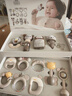 迪士尼嬰兒玩具0-6-12個月新生兒見面禮物高檔生日禮盒滿月實用牙膠搖鈴 曬單實拍圖