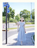 妤遇品牌女裝連衣裙夏天女2025年新款法式娃娃領(lǐng)藍(lán)色獨特絕美溫柔長裙 淺藍(lán)色 M 曬單實拍圖