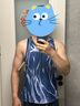 耐克勾男子透氣輕薄跑步背心秋季新款官方NIKE AEROSWIFT HV2644 492海岸藍/白 M 曬單實拍圖