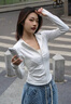 CEENIU防曬衣女透氣輕薄速干長(zhǎng)袖外套女士春夏季修身運(yùn)動(dòng)開(kāi)衫瑜伽服上衣 云紗白 【立領(lǐng)款】 M 【80-110斤】 曬單實(shí)拍圖