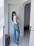 森馬（Semir）森柔牛仔|牛仔褲女顯瘦遮肉闊腿褲夏季2025寬松長(cháng)褲109525124001 曬單實(shí)拍圖