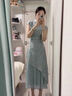 棉致新中式旗袍拼接連衣裙女夏季2025新款小個子暈染氣質(zhì)修身國風(fēng)長裙 6173圖片色【高品質(zhì)58】 L 100-115斤 曬單實拍圖