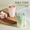 卡羅特保溫杯陶瓷內(nèi)膽咖啡杯便攜隨行不銹鋼水杯保冷杯子 漸變綠-雙飲隨行保溫杯 400ml 曬單實拍圖