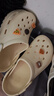 名創(chuàng)優(yōu)品（MINISO）洞洞鞋男女夏季外穿涼鞋防滑厚底踩屎感包頭涼拖鞋 卡其+趣味零食 曬單實(shí)拍圖