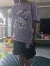 真維斯女童夏季套裝兒童純棉短袖短褲2025新款夏裝女孩子運(yùn)動(dòng)透氣童裝 紫 紫帽圍巾兔+黑 紫花兔X 160 曬單實(shí)拍圖