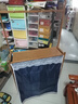 竹藝佳出租屋用鞋架收納神器簡(jiǎn)易多層家用小型入戶門多功能衣帽架一體架 茶色藍(lán)簾-掛衣款6層70 曬單實(shí)拍圖