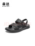 森達涼鞋男士夏季新款商場(chǎng)同款舒適平底休閑沙灘鞋1PY01BL4 黑色 41 曬單實(shí)拍圖