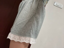 沂懿灰色短褲夏季女運動(dòng)休閑褲外穿辣妹寬松褲子顯腿長(cháng)慵懶風(fēng)顯瘦薄款 蕾絲花邊闊腿短褲【灰色】 XL 【建議110-125斤】 曬單實(shí)拍圖