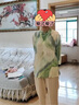 金菊2025春夏季新款桑蠶絲小腳褲松緊腰純色彈力緞百搭女式休閑褲 米色 L 曬單實(shí)拍圖