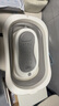 iuu嬰兒洗澡盆兒童浴盆大號寶寶可折疊可坐可躺新生兒童用品 【北歐灰】浴盆+可調(diào)節(jié)浴架+臉盆 材質(zhì)：食品級PP材質(zhì)，安全無異味 曬單實拍圖