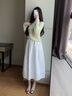 對白極簡(jiǎn)立裁A字半身裙女2025秋新款松緊腰梨形顯瘦百搭通勤傘裙 月光白 S 曬單實(shí)拍圖