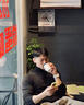 DESSO七夕情人節(jié)禮物長袖T恤秋冬款男士上衣服休閑半高領(lǐng) 曬單實(shí)拍圖