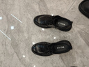 百麗褶皺商務(wù)鞋男鞋新款商場同款牛皮休閑皮鞋8ND01DM4 黑色-單里 42 (260mm) 曬單實(shí)拍圖