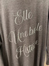 ELLE KIDS25春夏季女童學(xué)院風(fēng)寬松落肩版休閑透氣長(zhǎng)袖字母燙鉆T恤 曬單實(shí)拍圖
