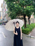 愛上雨24骨雨傘長柄男女士家用大號自動加固結實抗風暴雨專用定制直桿傘 全纖維中棒-加大-24骨梧桐米 曬單實拍圖