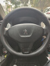 德言汽車方向盤套四季通用夏季透氣防滑吸汗超薄款真皮車把套內(nèi)飾用品 標(biāo)致3008/2008/301/407/207 超薄【圓形】雙色線（不帶車標(biāo)） 曬單實(shí)拍圖