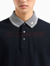 EMPORIO ARMANI/阿瑪尼官方旗艦?zāi)兄榈厝奕？鄱绦浞I(lǐng)條紋飾邊Polo衫七夕 【珠地網(wǎng)眼全棉三?？邸堪狄顾{(lán)/鷹標(biāo) 2XL  (推薦：180-200斤) 曬單實(shí)拍圖