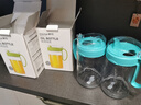 茶花（CHAHUA）廚房玻璃油壺調(diào)味罐油罐醋瓶醬油瓶帶防塵蓋防漏油瓶 湖藍色  550ML 曬單實拍圖