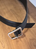 馬洛夫·蒂克（MALOOFDICK）皮帶男平紋小黃牛頭層皮古銅針扣褲帶經(jīng)典簡(jiǎn)約男士腰帶M20PB204 黑色+銀扣 110cm 曬單實(shí)拍圖
