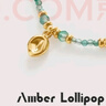 Amber Lollipop綠瑪瑙項(xiàng)鏈女士吊墜鎖骨鏈寶石頸鏈生日七夕情人節(jié)禮物送女友老婆 綠色 曬單實(shí)拍圖