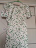 Olrain歐芮兒碎花緞面連衣裙女裝夏季小清新裙子 綠色（第二批）  S 曬單實(shí)拍圖