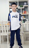 FILA【絲柔棉】斐樂兒童童裝上衣2025年秋季新款男大童短袖POLO衫 RD寶藍(lán)-NV 150 曬單實(shí)拍圖
