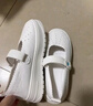 鉑吶苓護士鞋女軟底透氣增高防滑不累腳夏季涼鞋厚底洞洞醫(yī)護專用小白鞋 透氣護士鞋【小白花】 37 曬單實拍圖