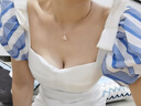 Grace Girl真鉆四葉草雙面戴項鏈女輕奢鎖骨鏈七夕情人節(jié)生日禮物送女友老婆 玫瑰金項鏈【多倉直發(fā)不刻字】 曬單實拍圖